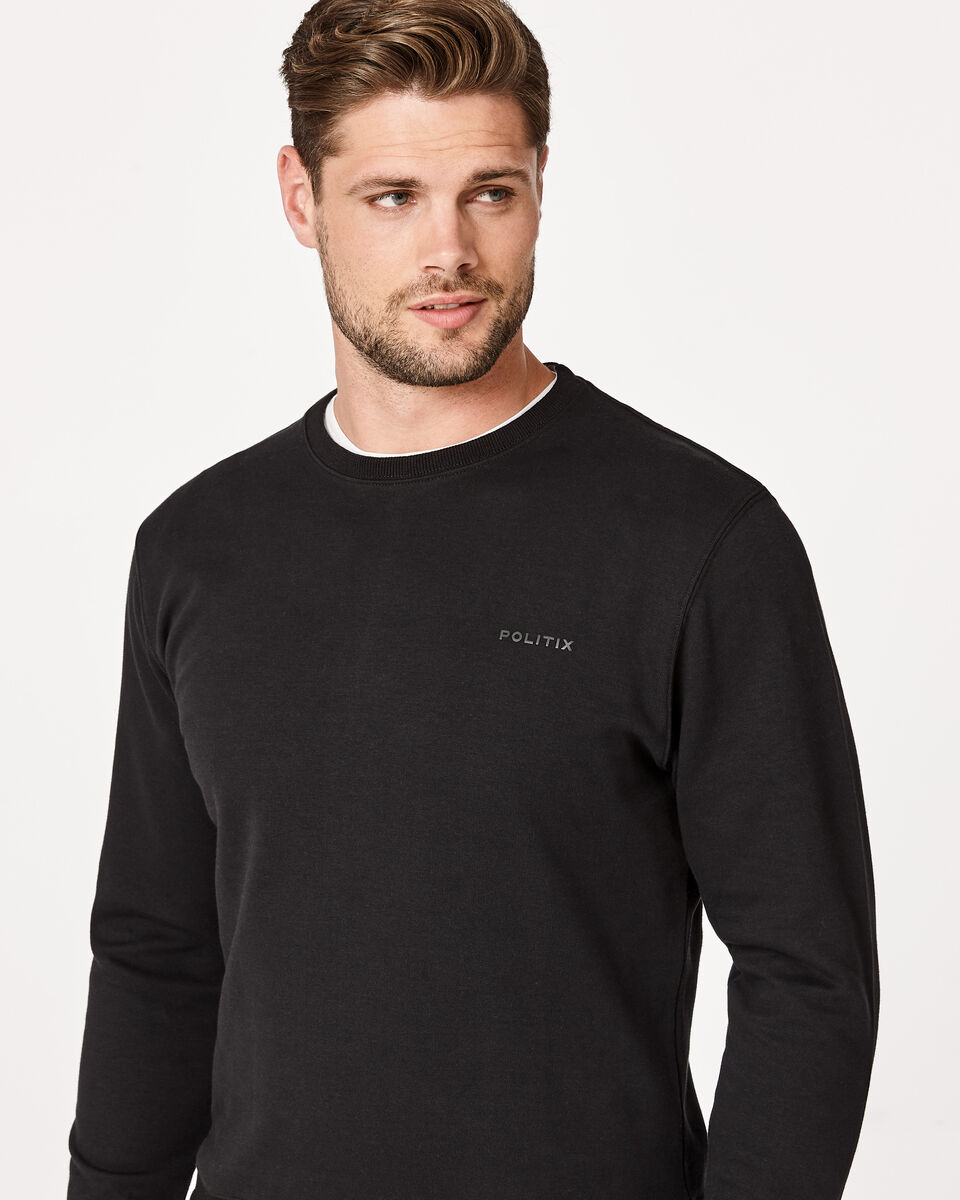 Logo Crew Neck Jumper, Black, hi-res
